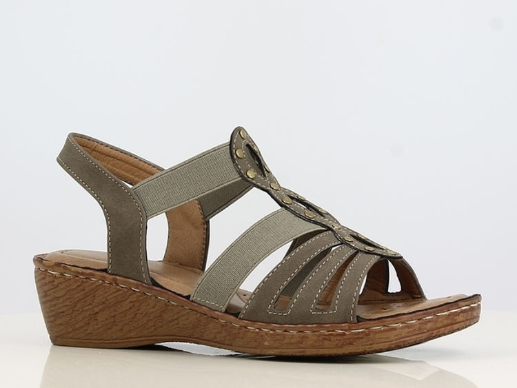 Picture of B745290- KHAKI COLOUR SMART AND COMFORTABLE SANDALS